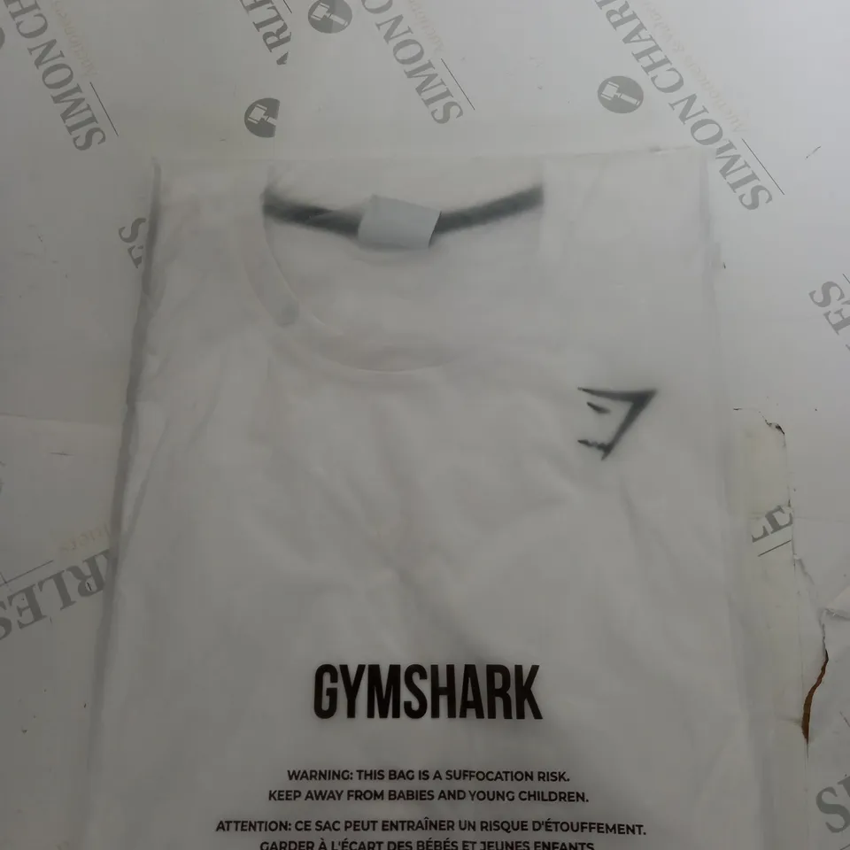 GYMSHRK MEDIUM WHITE TSHIRT 