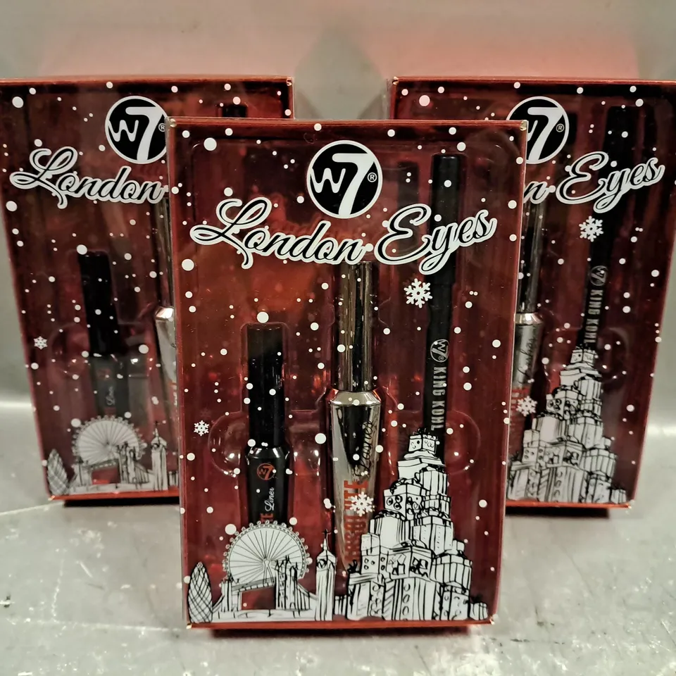 3 X W7 LONDON EYES 3 PIECE CHRISTMAS SETS