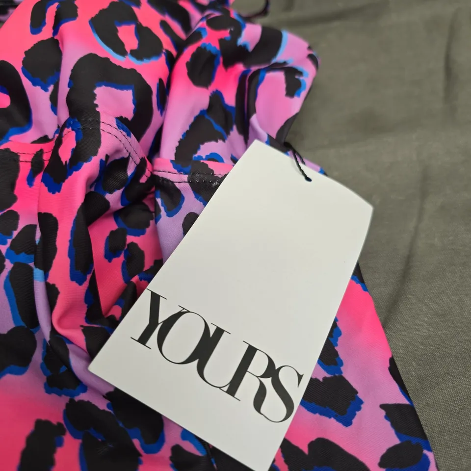 YOURS PINK LEOPARD PRINT SLEEVELESS SWIM TOP – UK 22 (EU 50)