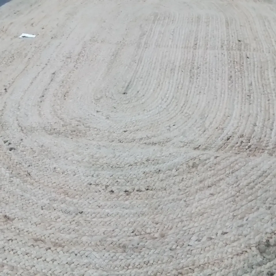 BUSCHER SOLID COLOUR HAND WOVEN OVAL NATURAL AREA RUG 