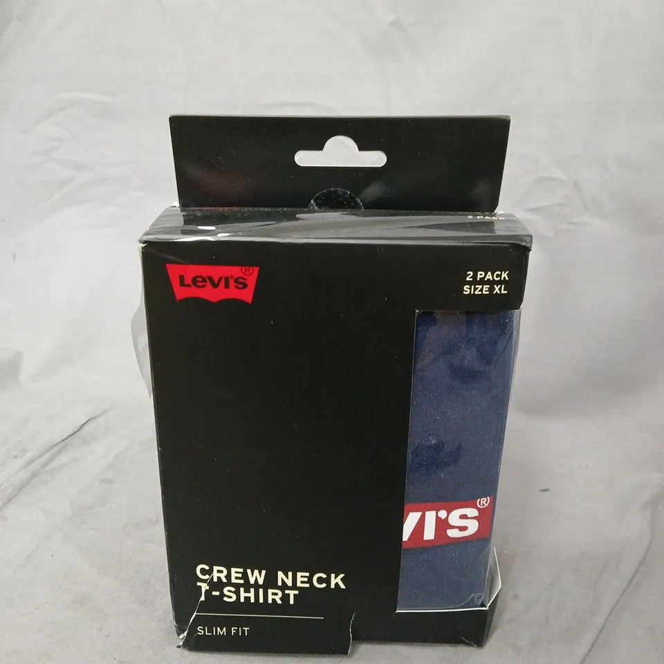 LEVI'S CREW NECK T-SHIRT – 2 PACK, SIZE XL, SLIM FIT