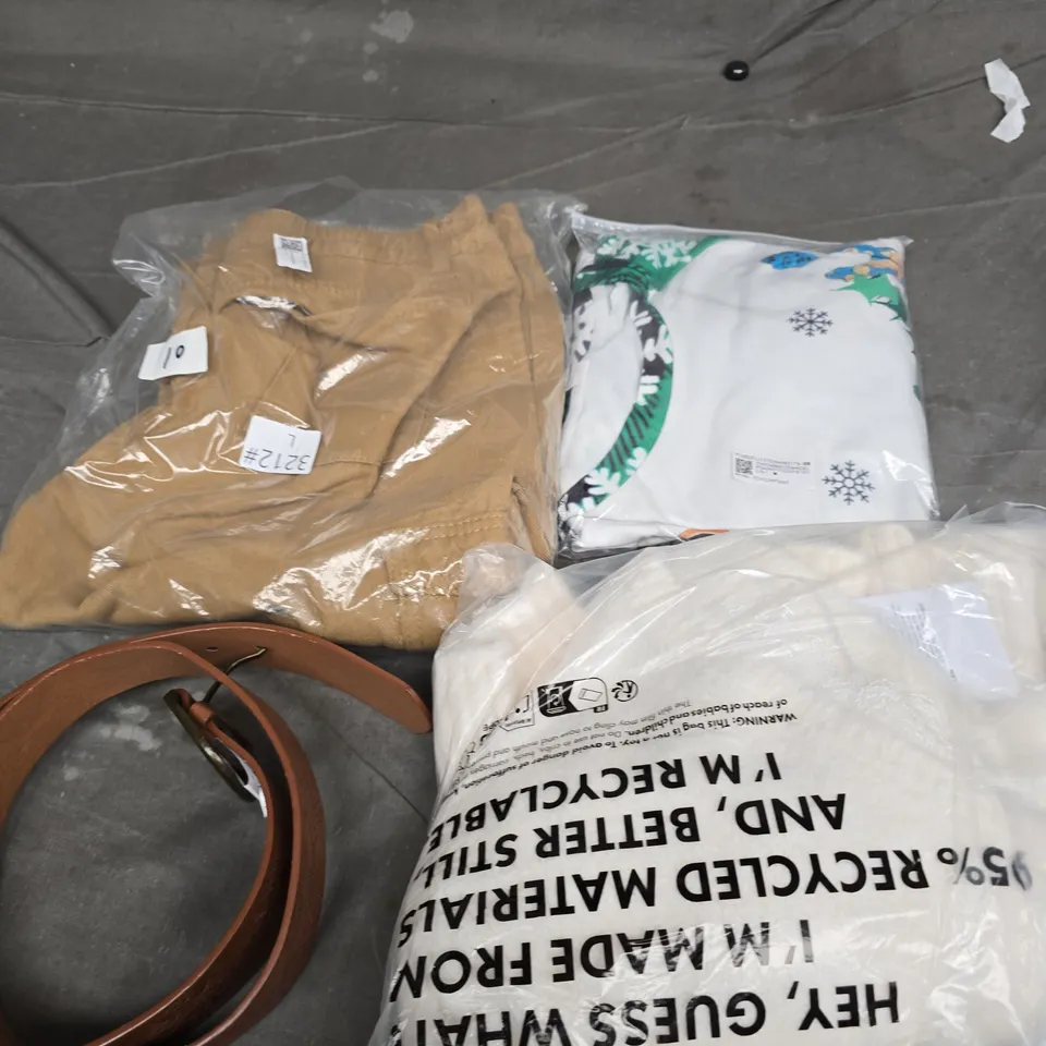 APPROXIMATELY 20 ASSORTED CLOTHING PRODUCTS IN VARIOUS STYLES & SIZES TO INCLUDE JUMPERS, T-SHIRTS, DRESSES ETC