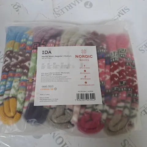 NORDIC SOCKS IDA MERINO WOOL 5-PACK