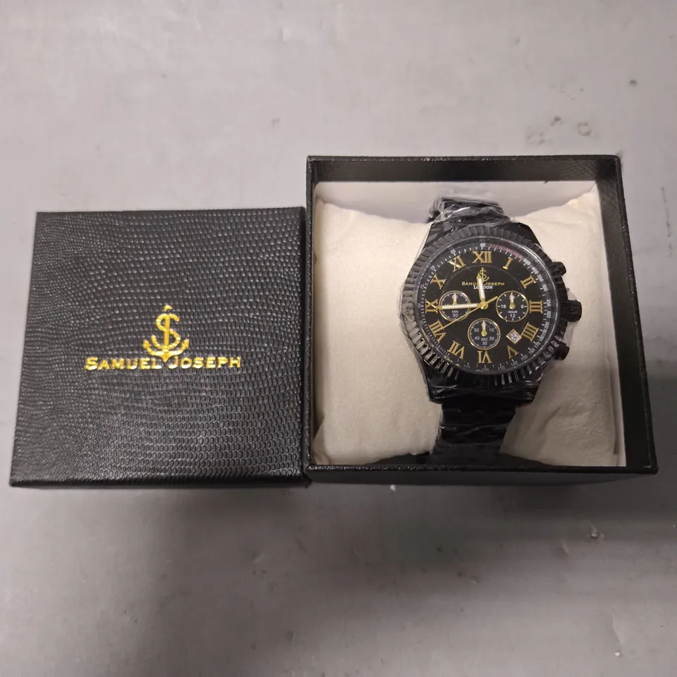 SAMUEL JOSEPH SPEED EXQUISITE BLACK DIAL WATCH 