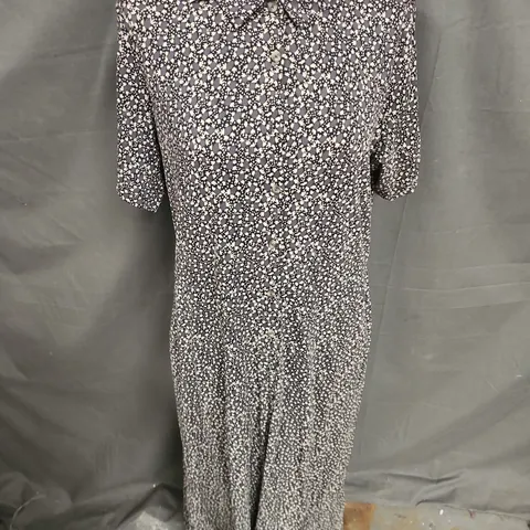 WHITE STUFF RUA JERSEY SHIRT DRESS IN BLACK MIX SIZE 20R