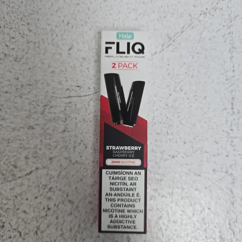 APPROXIMATELY 180 BOXED HALE FLIQ STRAWBERRY RASPBERRY CHERRY ICE REPLACEMENT POD PACKS (2 REPLACEMENT PODS PER PACK)