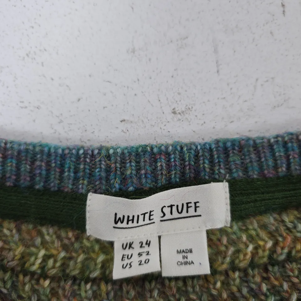 WHITE STUFF KNIT JUMPER – UK 24 (EU 52, US 20) MULTICOLOURED WITH POCKET