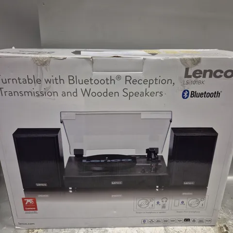 BOXED LENCO BLUETOOTH TURNTABLE WITH SPEAKERS