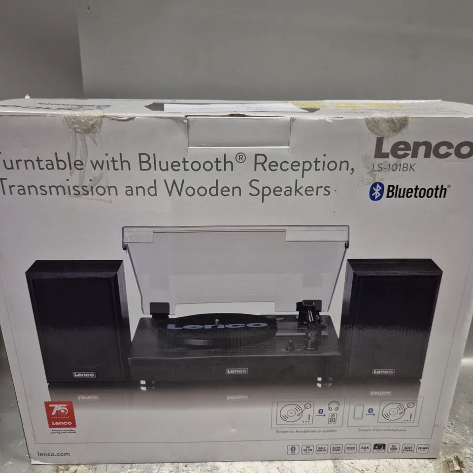 BOXED LENCO BLUETOOTH TURNTABLE WITH SPEAKERS 