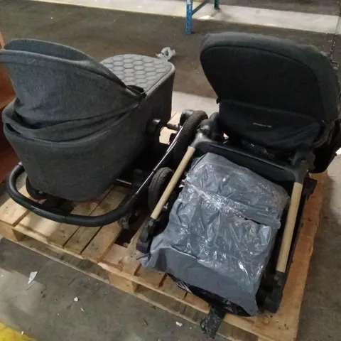 PALLET OF DAMAGED STROLLER AND DESIGNER PRAM PARTS AND PIECES ETC