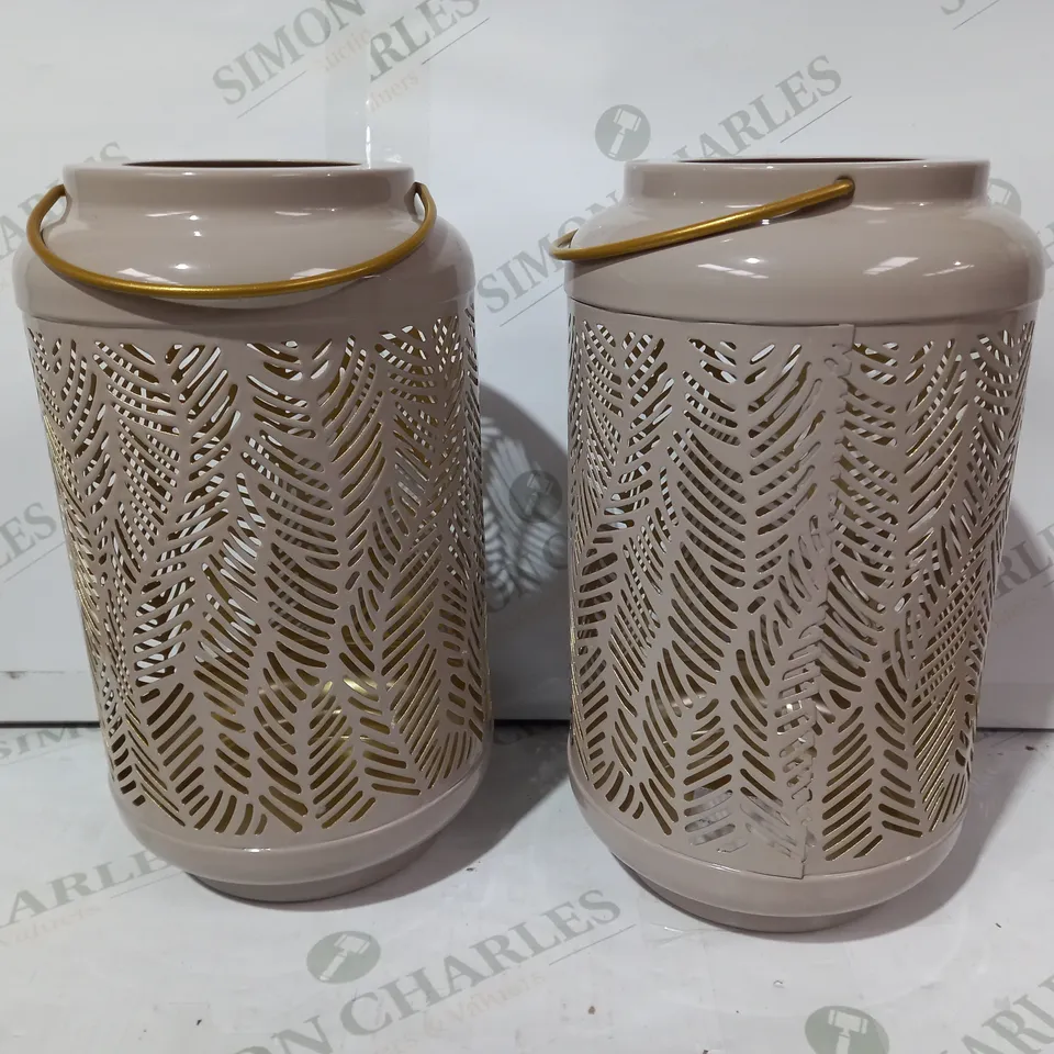 GARDEN REFLECTIONS SET OF 2 PATTERNED SOLAR LANTERNS