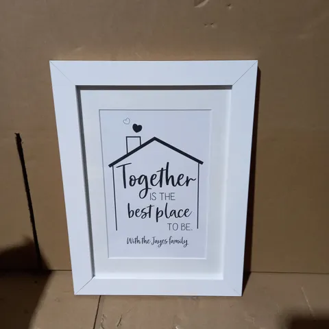 PERSONALISED BEST PLACE TO BE A4 FRAME
