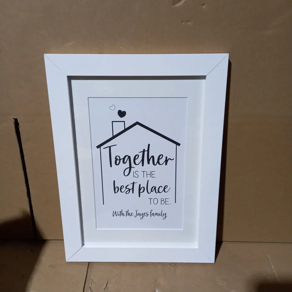 PERSONALISED BEST PLACE TO BE A4 FRAME RRP £16.99