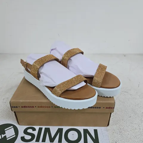 ADESSO ZARA LEATHER DIAMANTE SANDAL SIZE 42 BOXED