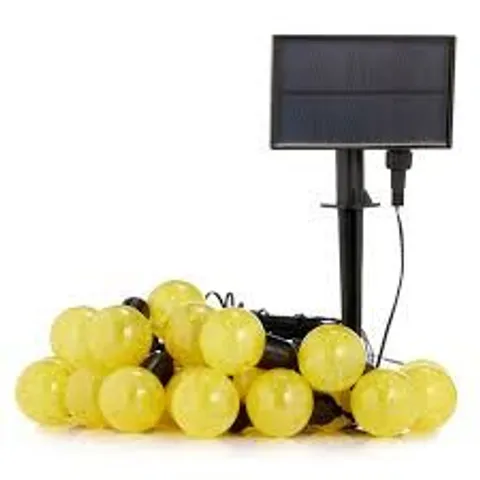 GARDEN REFLECTIONS 15M FROSTED SOLAR LIGHT STRAND WITH 30 GLOBE LED BULBS