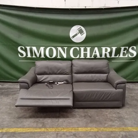 QUALITY DESIGNER ITALIAN MADE 3 SEATER POWER RECLINER LEATHER SOFA
