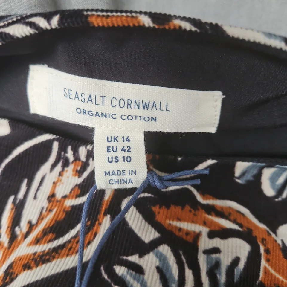 SEASALT CORNWALL WOMEN'S FLORAL PRINT ORGANIC COTTON SHIRT – UK 14