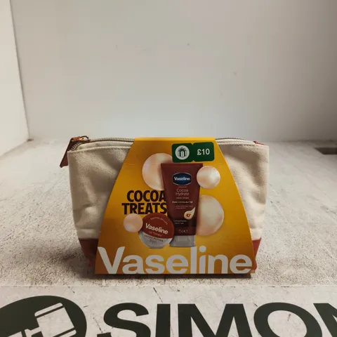 VASELINE COCOA TREATS GIFT SET β HAND CREAM & LIP THERAPY IN CANVAS POUCH