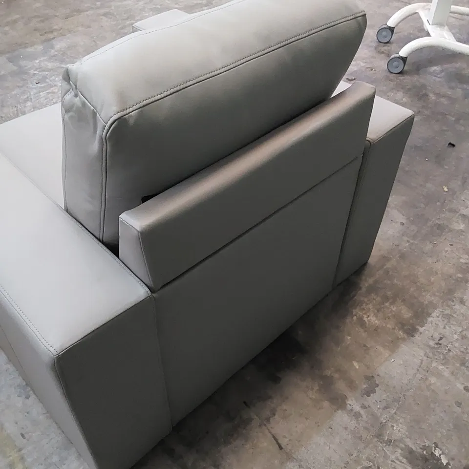 DESIGNER LEATHER UPHOLSTERED ARMCHAIR 