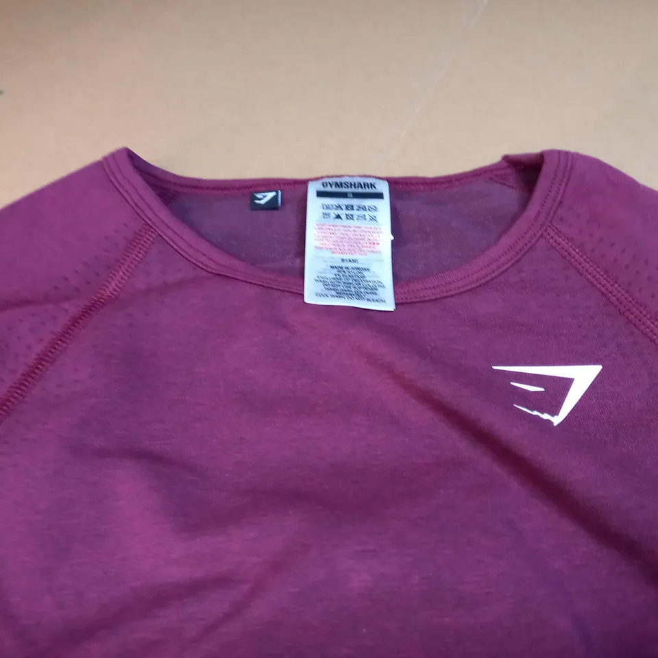 GYMSHARK VITAL SEAMLESS 2.0 CROPTOP IN MAROON - S