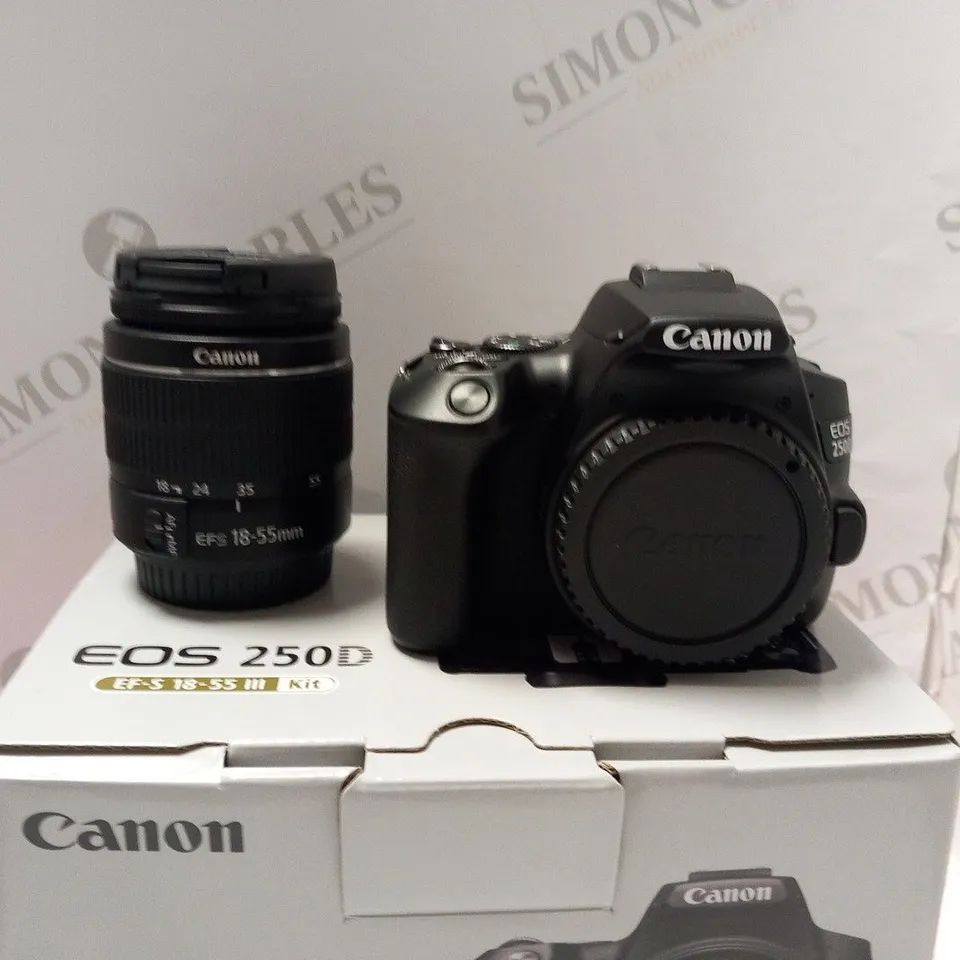 BOXED CANON ESSENTIAL TRAVEL KIT TO INCLUDE;  EOS 250D, EF-S 18-55 III AND TRAVEL BAG