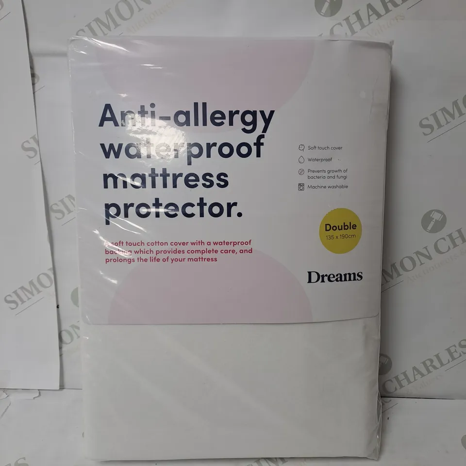 DREAMS ANTI-ALLERGY WATERPROOF MATTRESS PROTECTOR DOUBLE 
