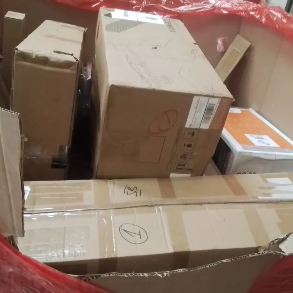 PALLET OF ASSORTED HOUSEHOLD GOODS AND PRODUCTS TO INCLUDE;PICTURE FRAME,AIR COOLER,CEILING FAN