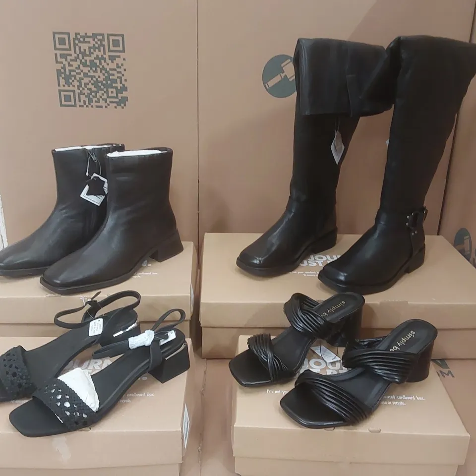 PALLET CONTAINING APPROXIMATELY 80x BRAND NEW ASSORTED DESIGNER SHOES INCLUDING: SIMPLY BE BOOTS, JD WILLIAMS BOOTS, JD WILLIAMS HIGH HEELS, SIMPLY BE HIGH HEELS ECT