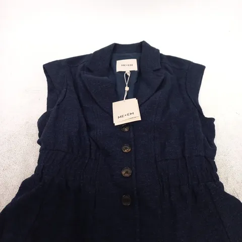 ME+EM TEXTURED SHORT SLEEVE JACKET β NAVY, UK 10