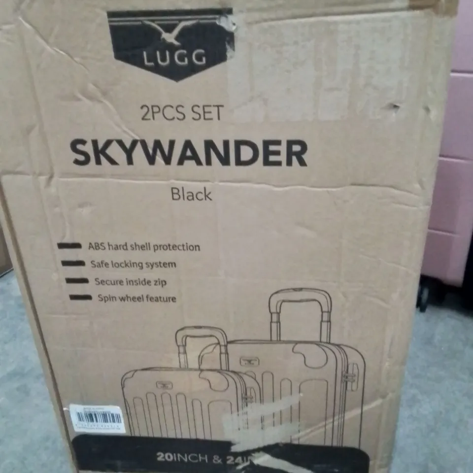 BOXED LUGG SKYWANDER 2PCS LUGGAGE SET BLACK 