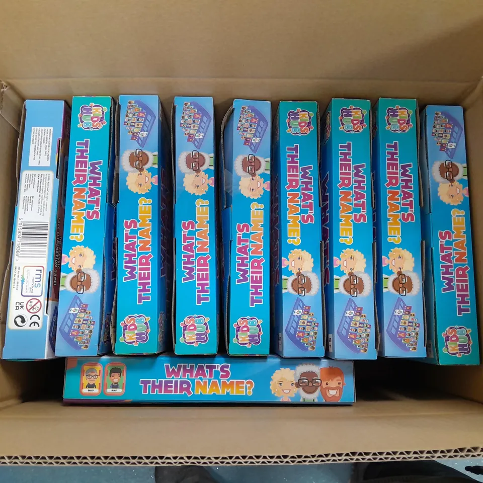 BOX OF APPROX 10 WHAT'S THEIR NAME? BOARD GAME - AGES 5+