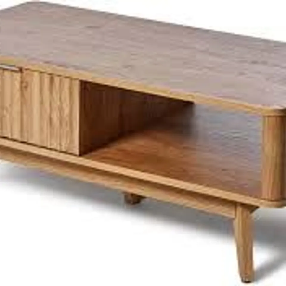 BOXED JAHNKE WAVE COFFEE SK COFFEE TABLE - WALNUT IMITATION (1 BOX)