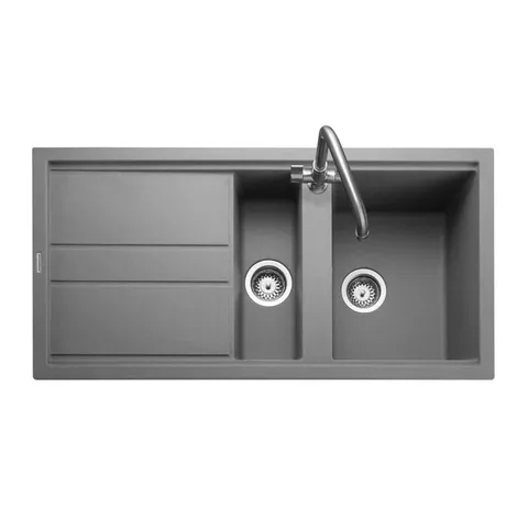 BOXED KITCHEN SINK TOPAZ 1000 510 1.5B INC. WASTE - GREY