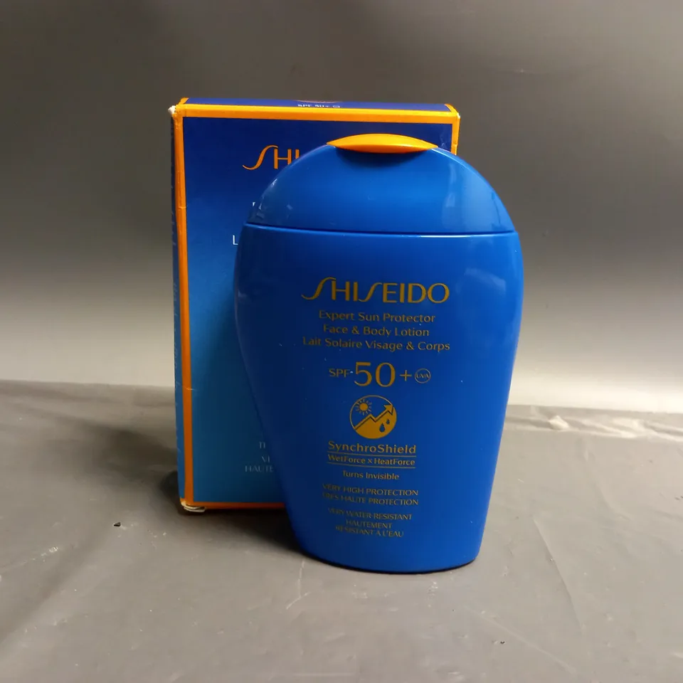BOXED SHISEIDO EXPERT SUN PROTECTOR FACE & BODY LOTION 150ML 