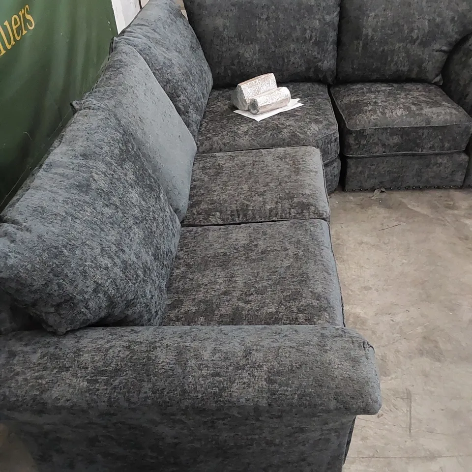 DESIGNER ARIEL FABRIC UPHOLSTERED CORNER SOFA 