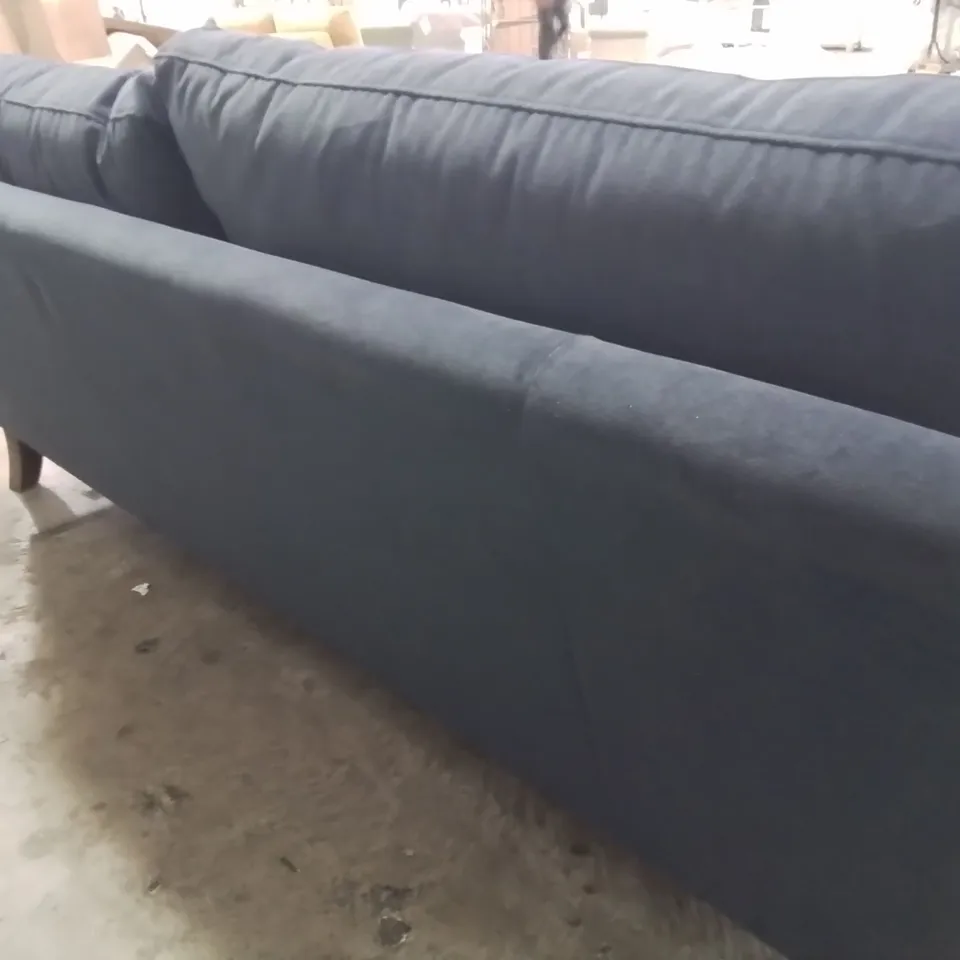 QUALITY BRITISH DESIGNER LOUNGE Co. FOUR SEATER SOFA PLUSH BLUE FABRIC