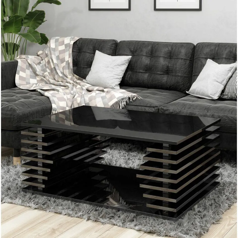 BOXED MALCOLM BLACK GLOSS COFFEE TABLE 