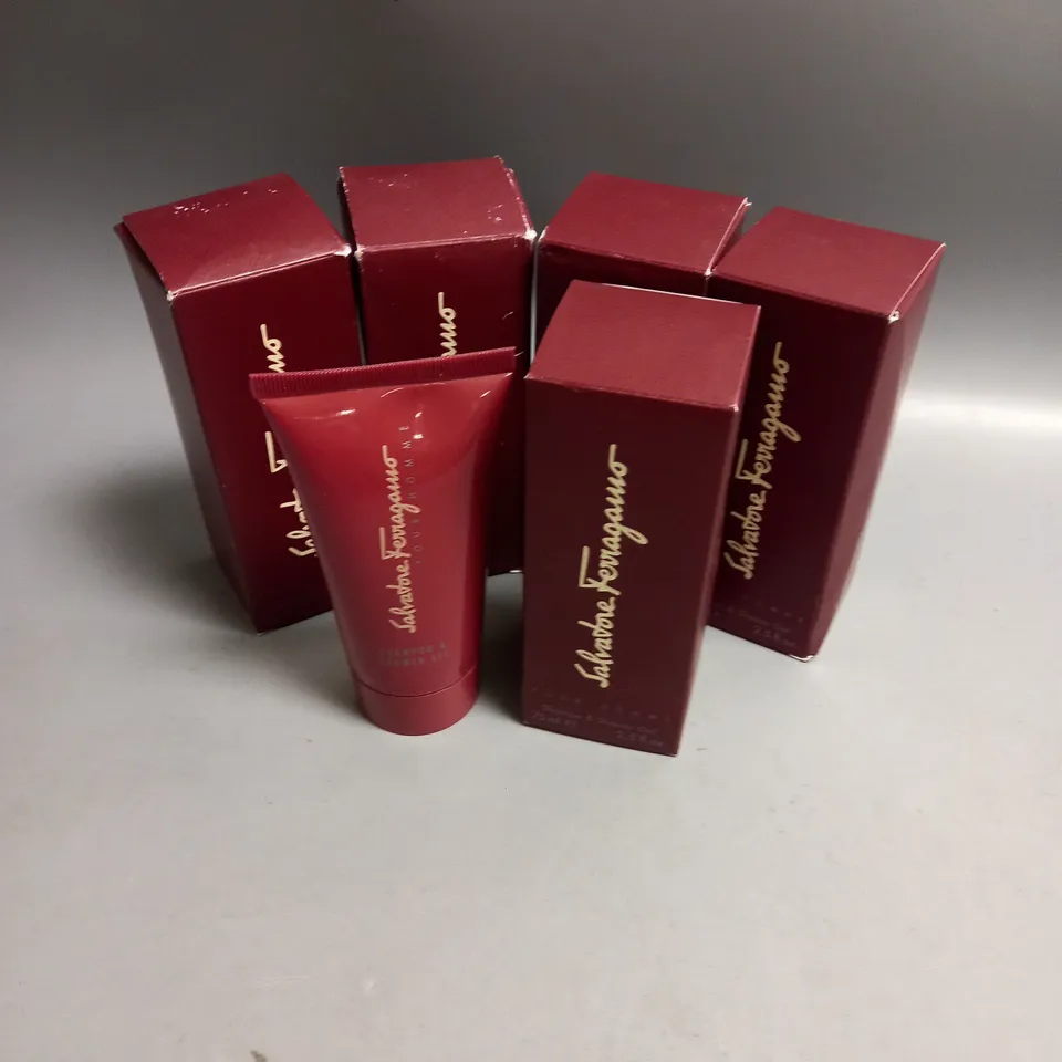 LOT OF 5 SALVATORE FERRAGAMO SHAMPOO AND SHOWER GEL 75ML