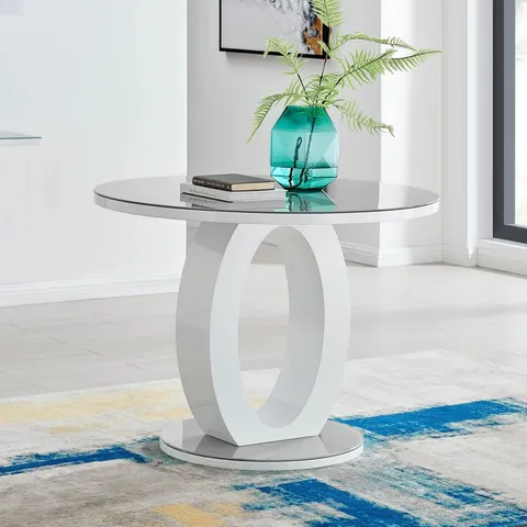 BOXED GIOVANI ROUND GREY 120CM TABLE (3 BOXES)