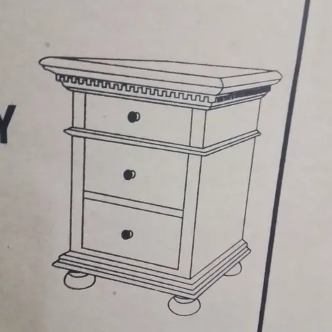 BRAND NEW HOMESDIRECT365 BAKERSFIELD BEDSIDE TABLE ANTIQUE GREY