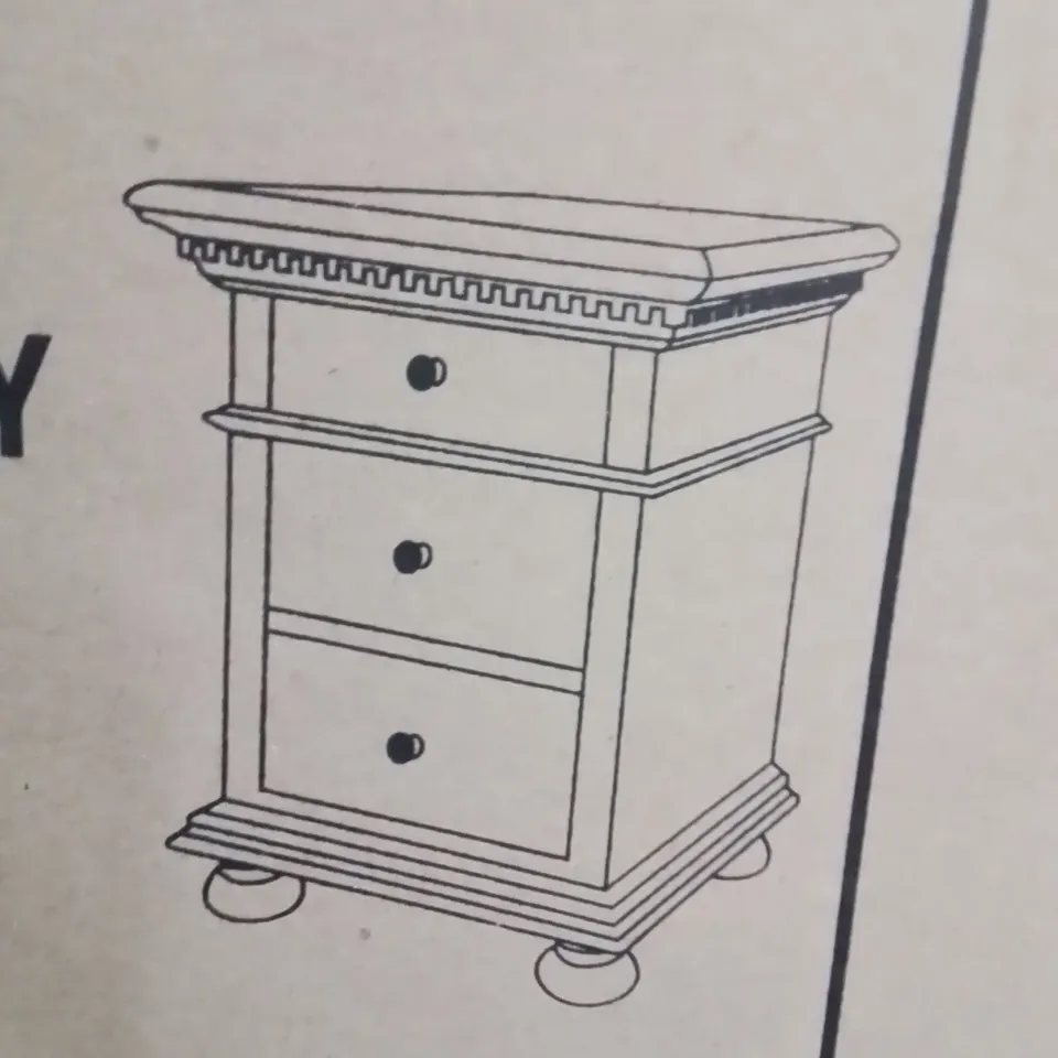 BRAND NEW HOMESDIRECT365 BAKERSFIELD BEDSIDE TABLE ANTIQUE GREY