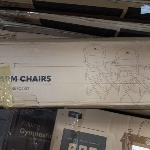 BOXED VOYAGER 2PK COOL ARM CHAIRS WITH CUPHOLDER & COOLER POCKET - GREY