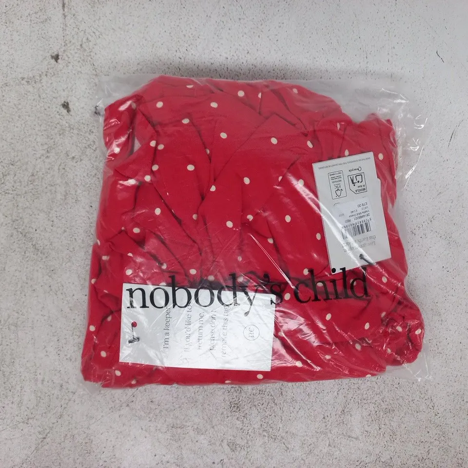 BAGGED NOBODY'S CHILD HATTIE MIDI DRESS IN RED SIZE UK 12