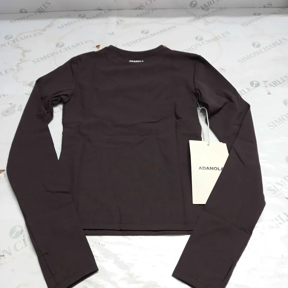 ADANOLA LONG SLEEVE LONG LINE TOP - S