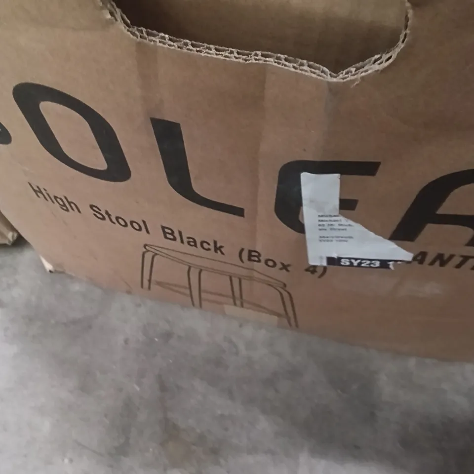 BOXED BOLERO HIGH STOOL BLACK SET OF 4 