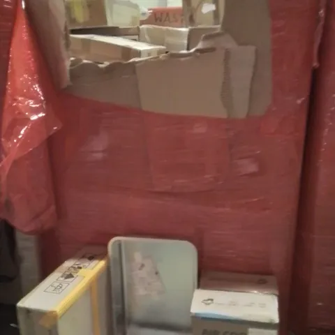 PALLET OF ASSORTED HOUSEHOLD GOODS AND PRODUCTS TO INCLUDE;AIR COOLER,CAT LITTER TRAY,CEILING FAN WITH LIGHT