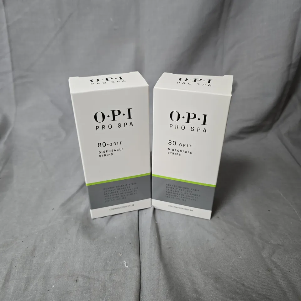 BOXED OPI PRO SPA 80-GRIT DISPOSABLE STRIPS BOX SET PAIR (20 STRIPS IN EACH BOX) 