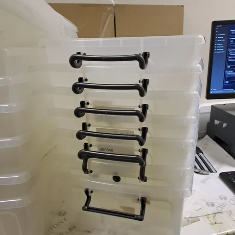 BOX OF 13 CLEAR SORTING TUBS