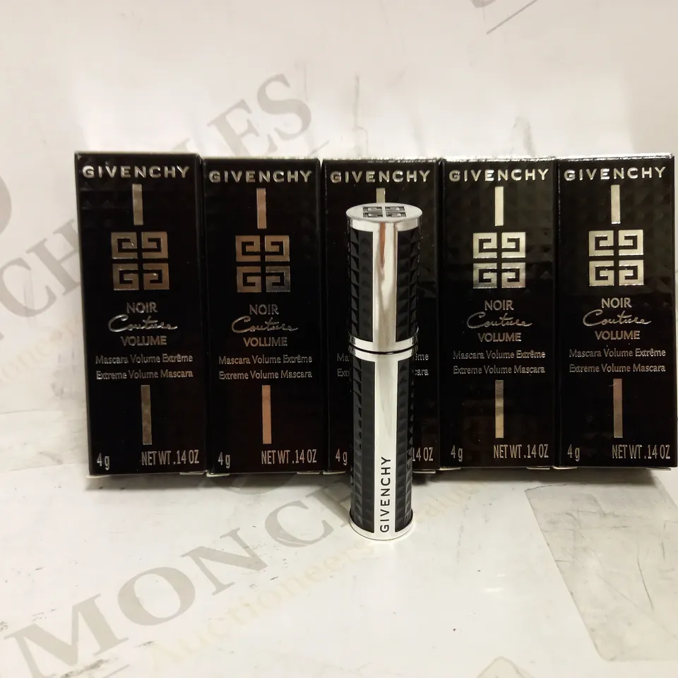 LOT OF 5 GIVENCHY NOIR COUTURE VOLUME MASCARA - N°1 BLACK TAFFETA 