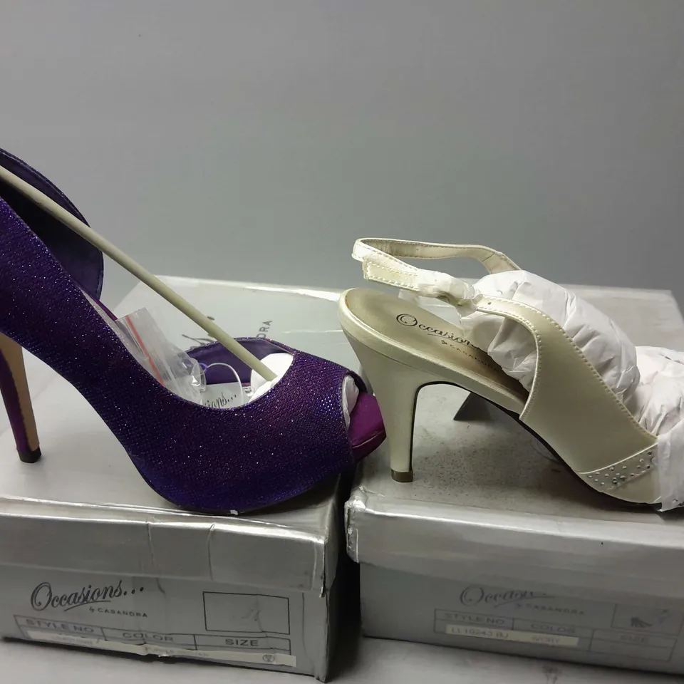 APPROXIMATELY 6 ASSORTED BOXED PAIRS OF SHOES IN VARIOUS SIZES TO INCLUDE CASANDRA, OCCASIONS BY CASANDRA ETC